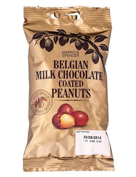 Belgian milk chocolate coated peanuts  125 gr