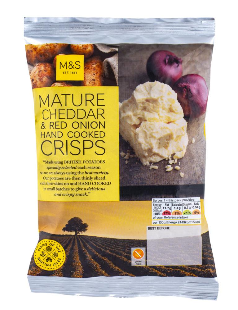 Mature Cheddar & Red Onion Hand Cooked Crisps