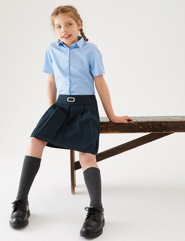 Girls' Permanent Pleats School Skirt (2-16 Yrs)