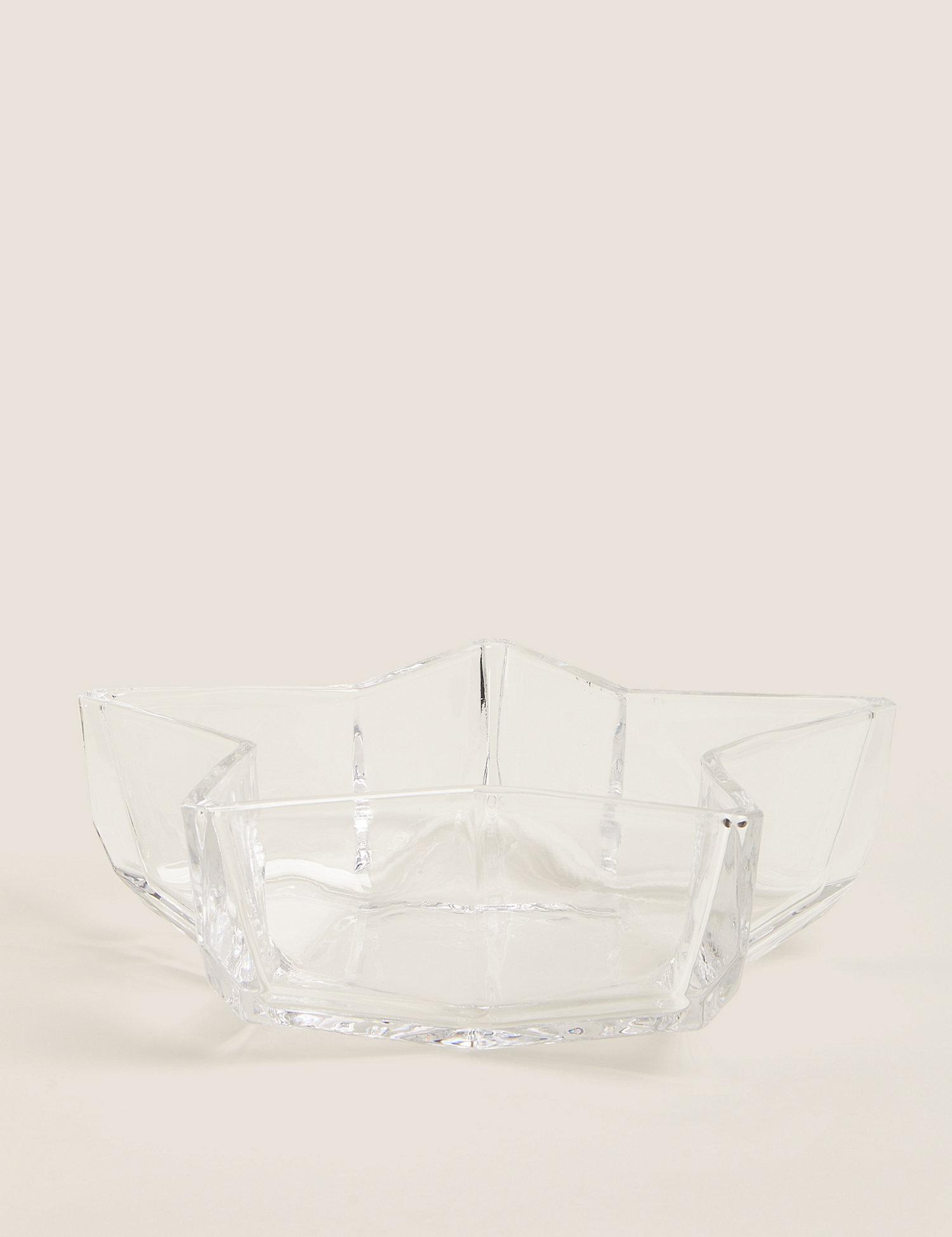 Large Glass Star Serving Bowl
