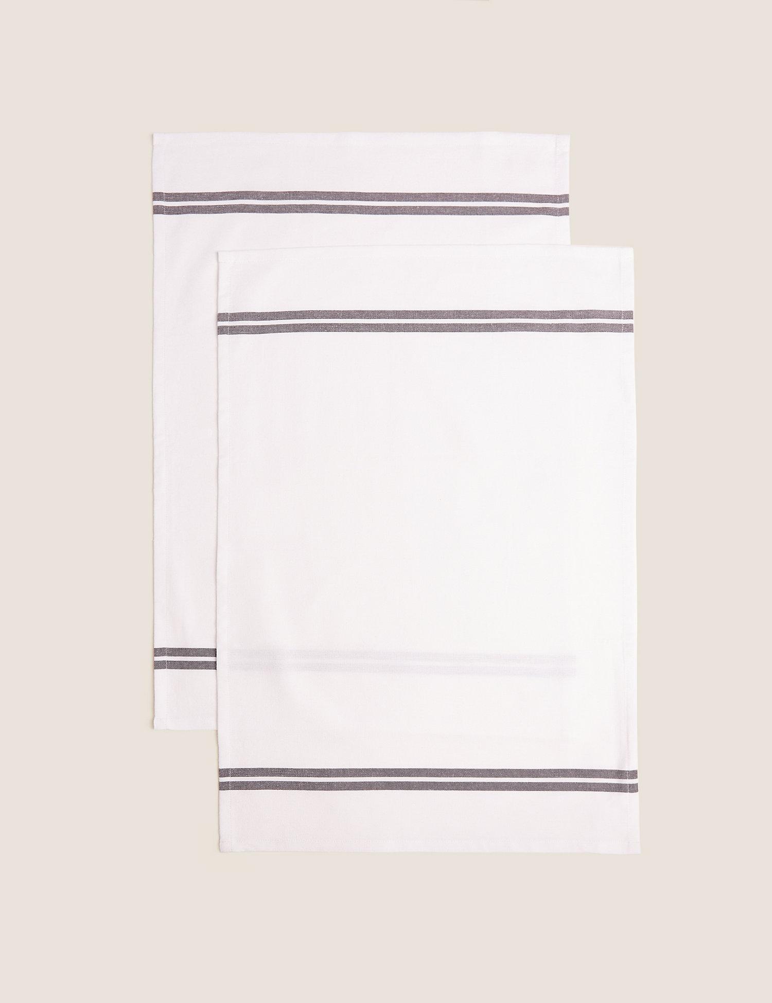 Set of 2 Pure Cotton Tea Towels