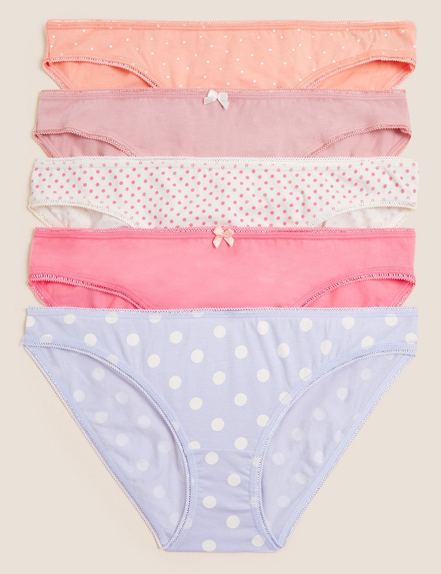 5pk Cotton Lycra  Low Rise Bikini Knickers