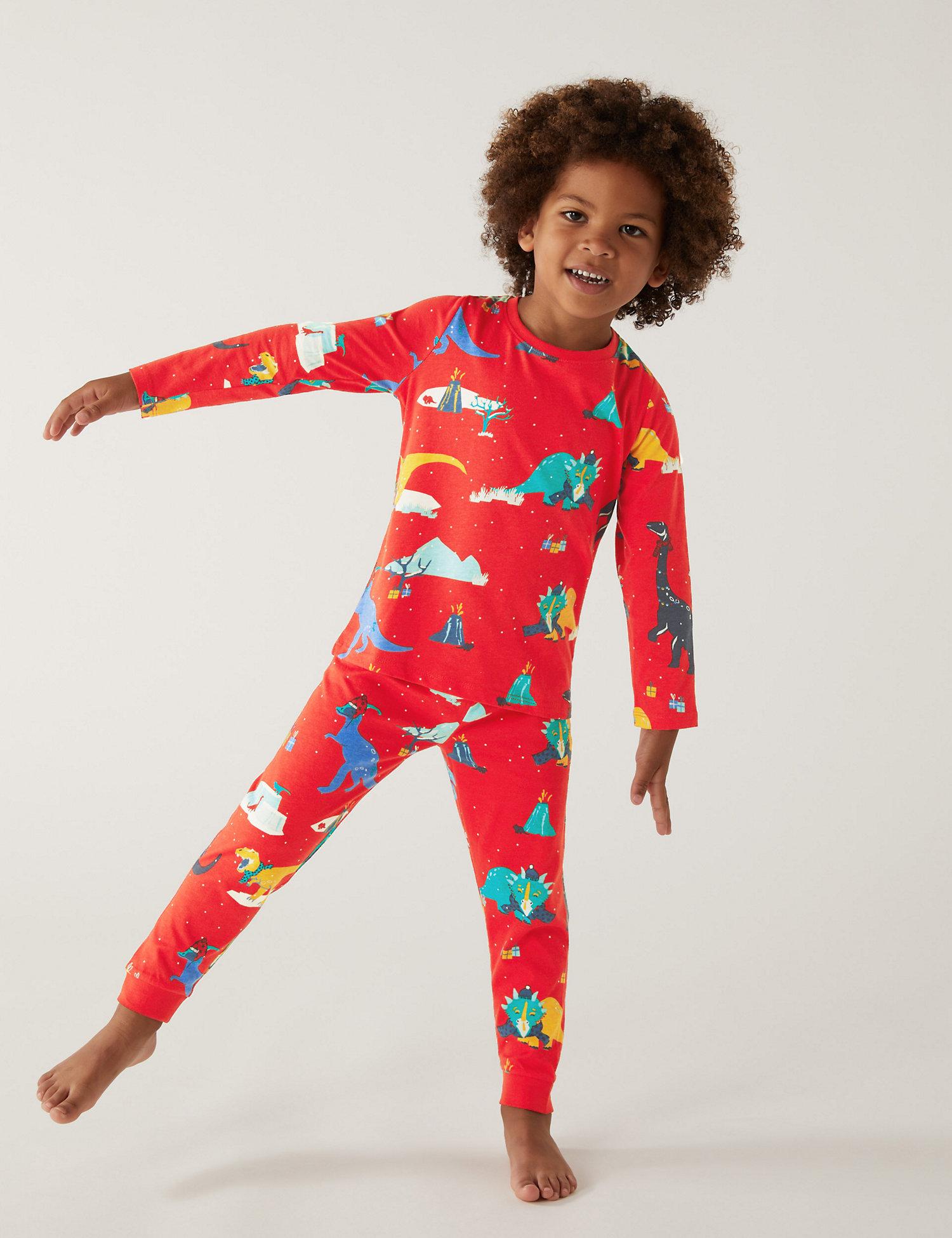 Pure Cotton Dinosaur Pyjamas (1 - 7 Yrs)