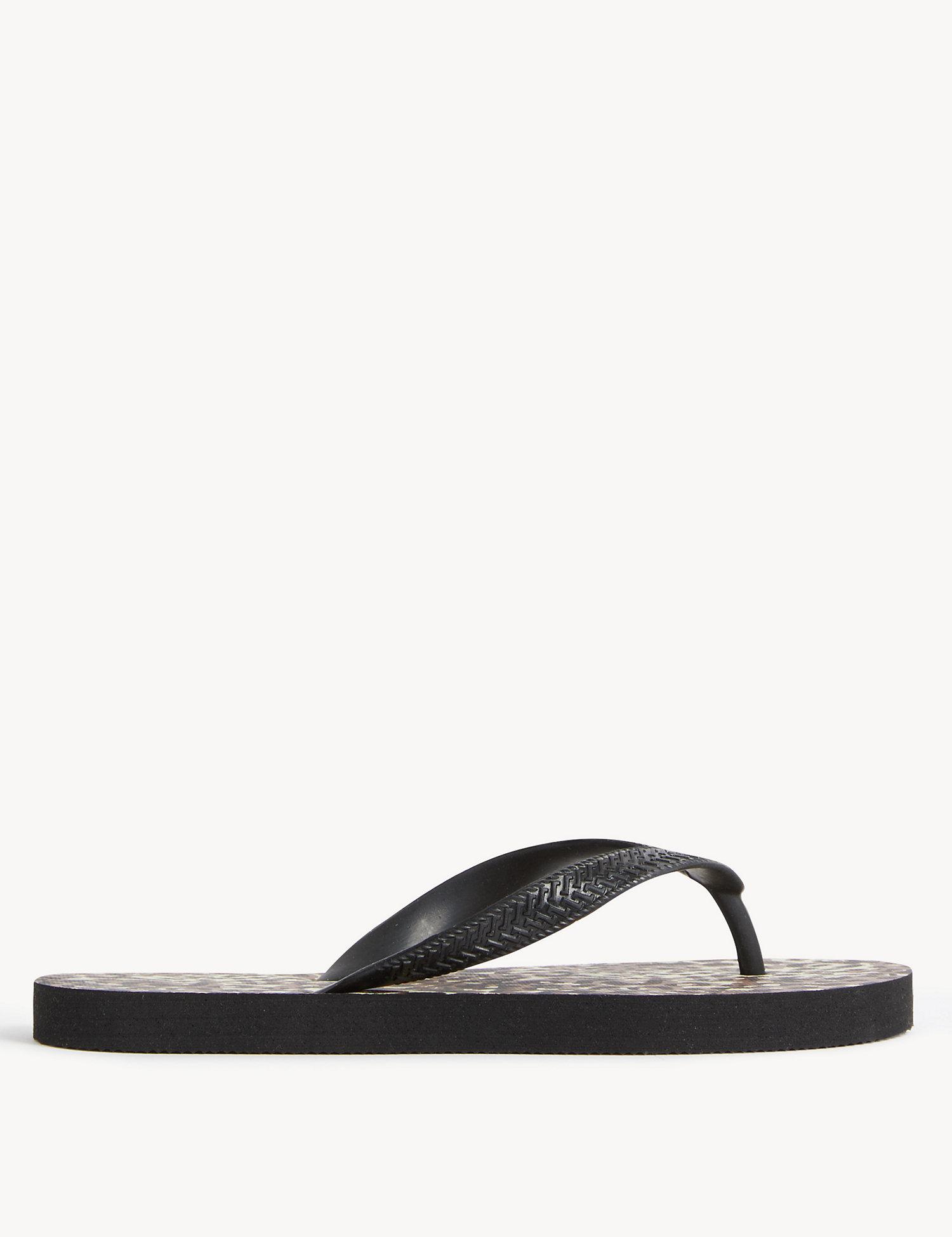 Animal Print Flat Flip Flops
