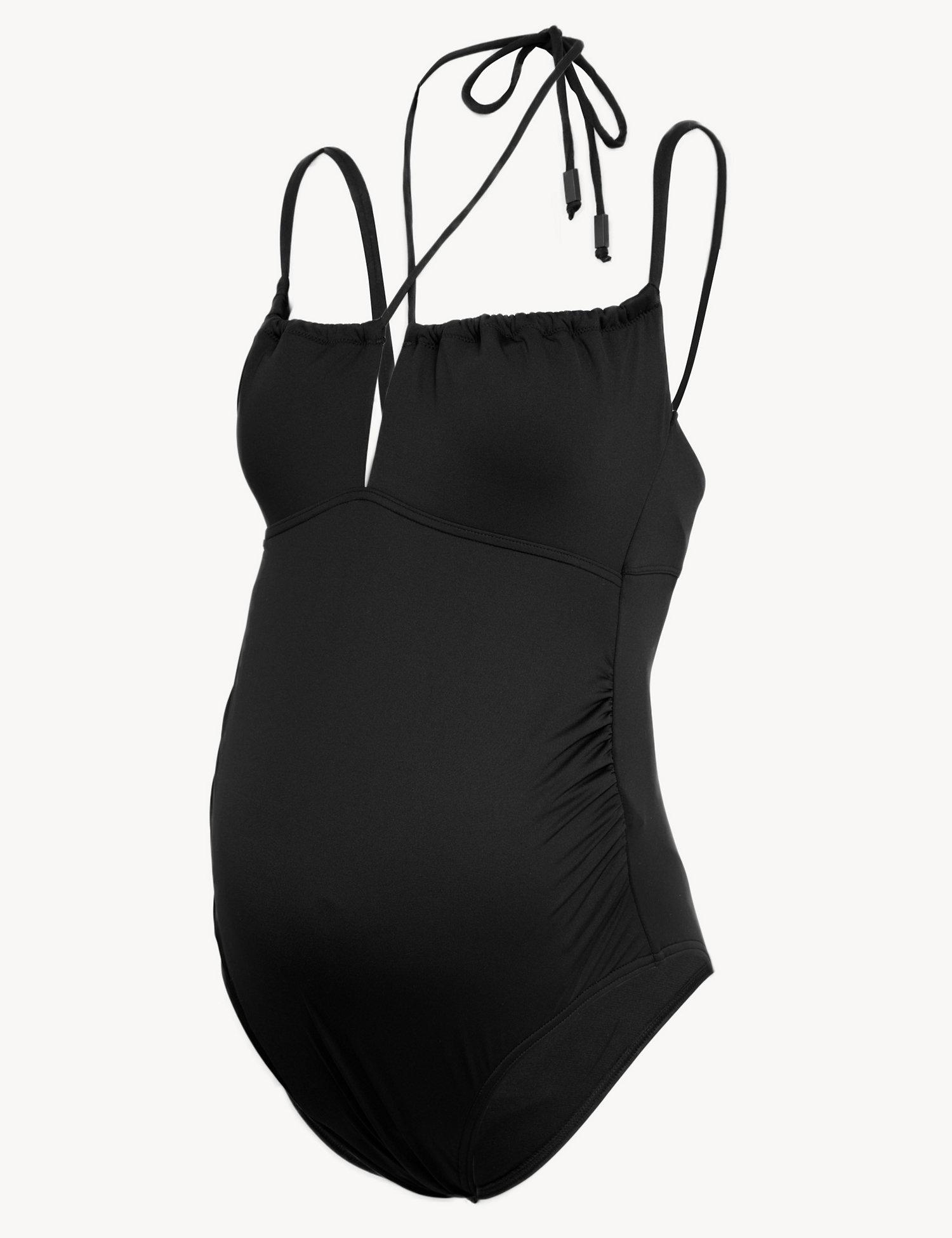 Maternity Padded Ruched Scoop Neck Swimsuit