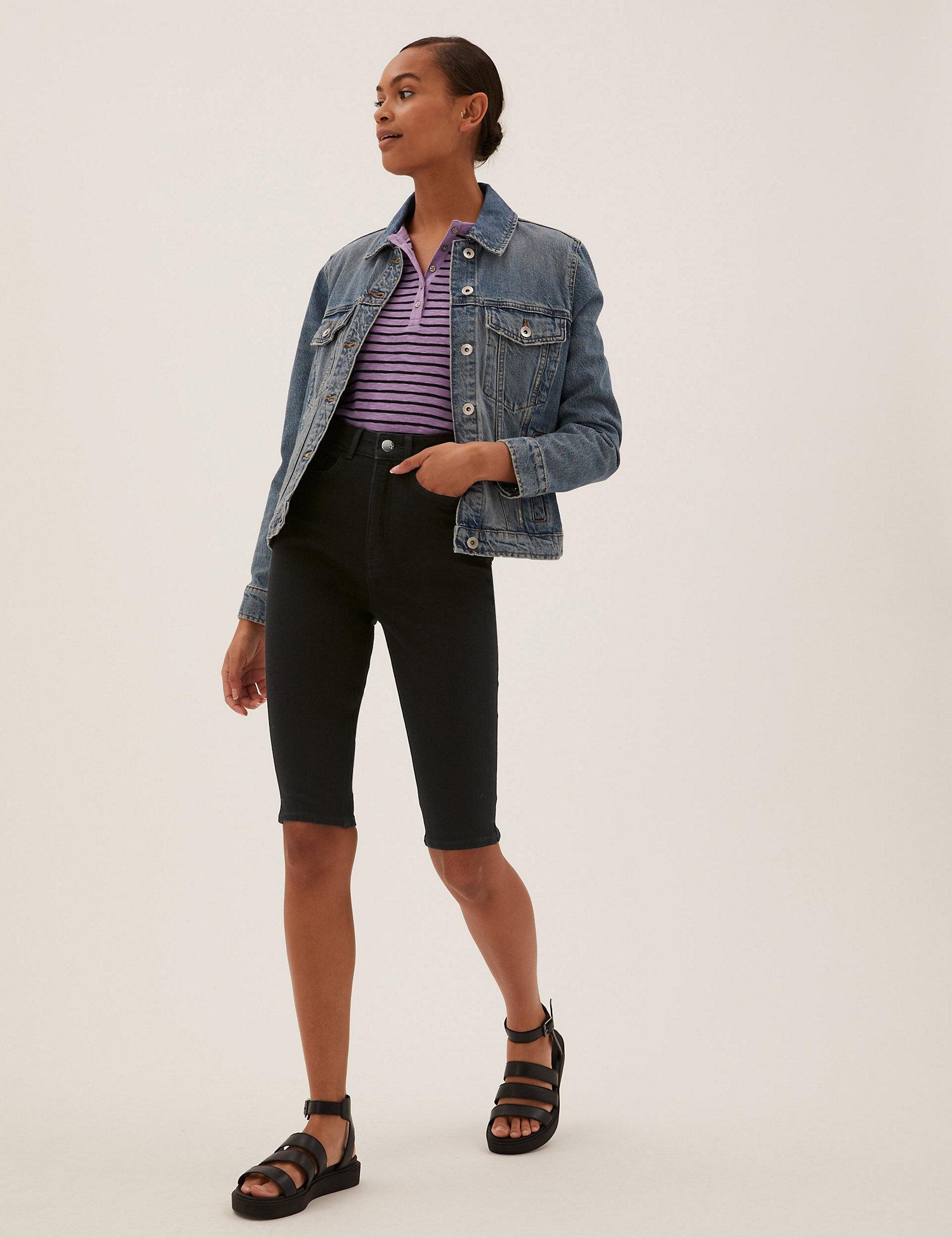 Magic Shaping Denim Knee Length Shorts