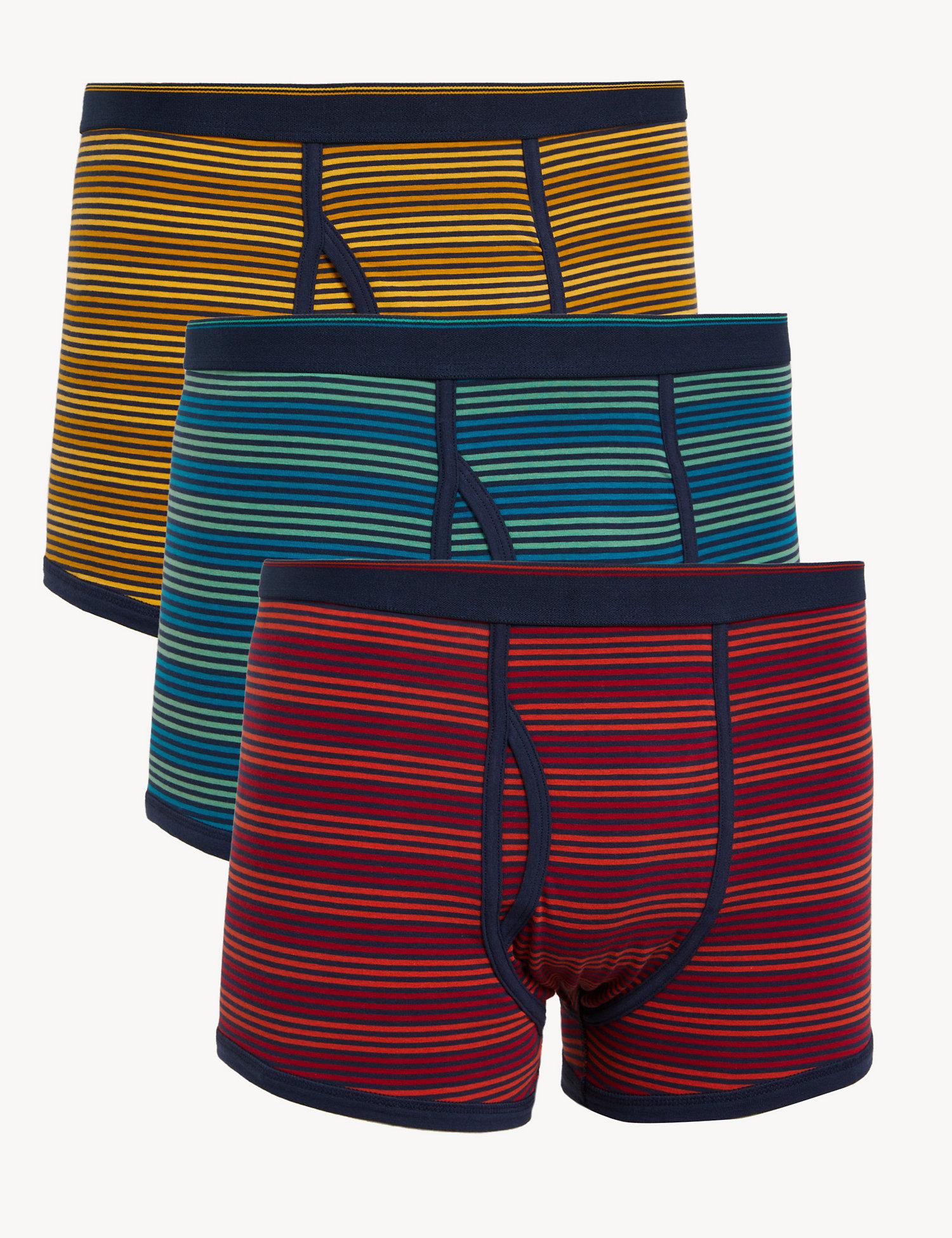 5pk Cotton Rich Cool & Fresh  Striped Trunks