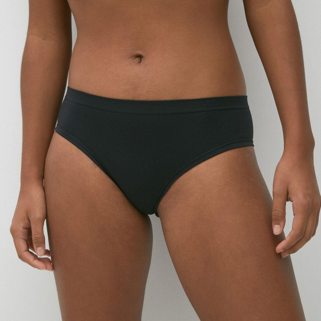 Plain seamless shorty - black