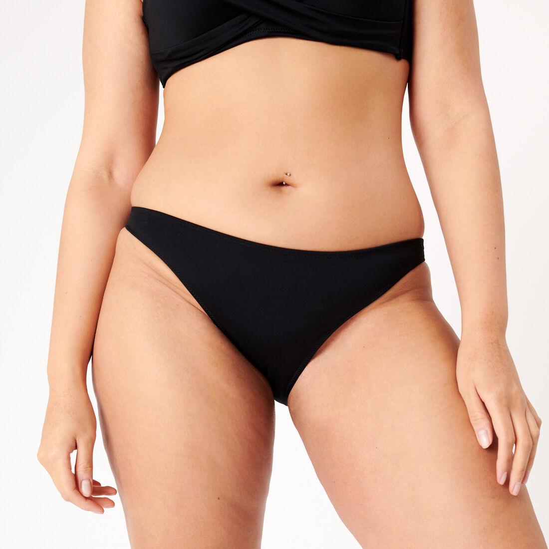 Plain microfibre bikini bottoms - black