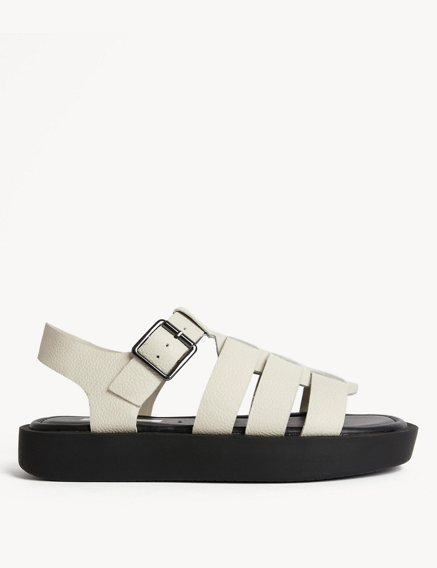 Leather Flatform Sandals