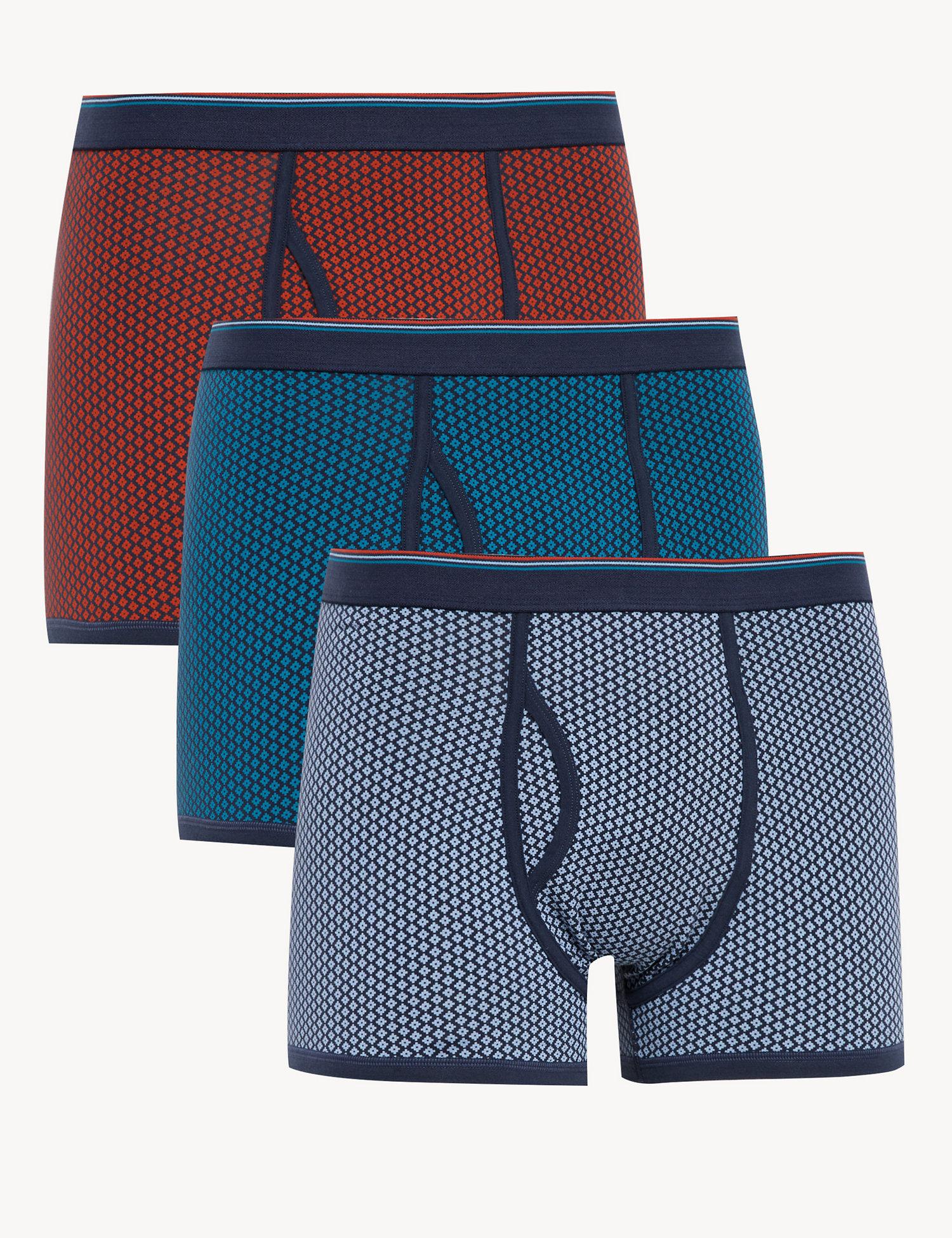 3pk Cotton Rich Cool & Fresh  Diamond Trunks