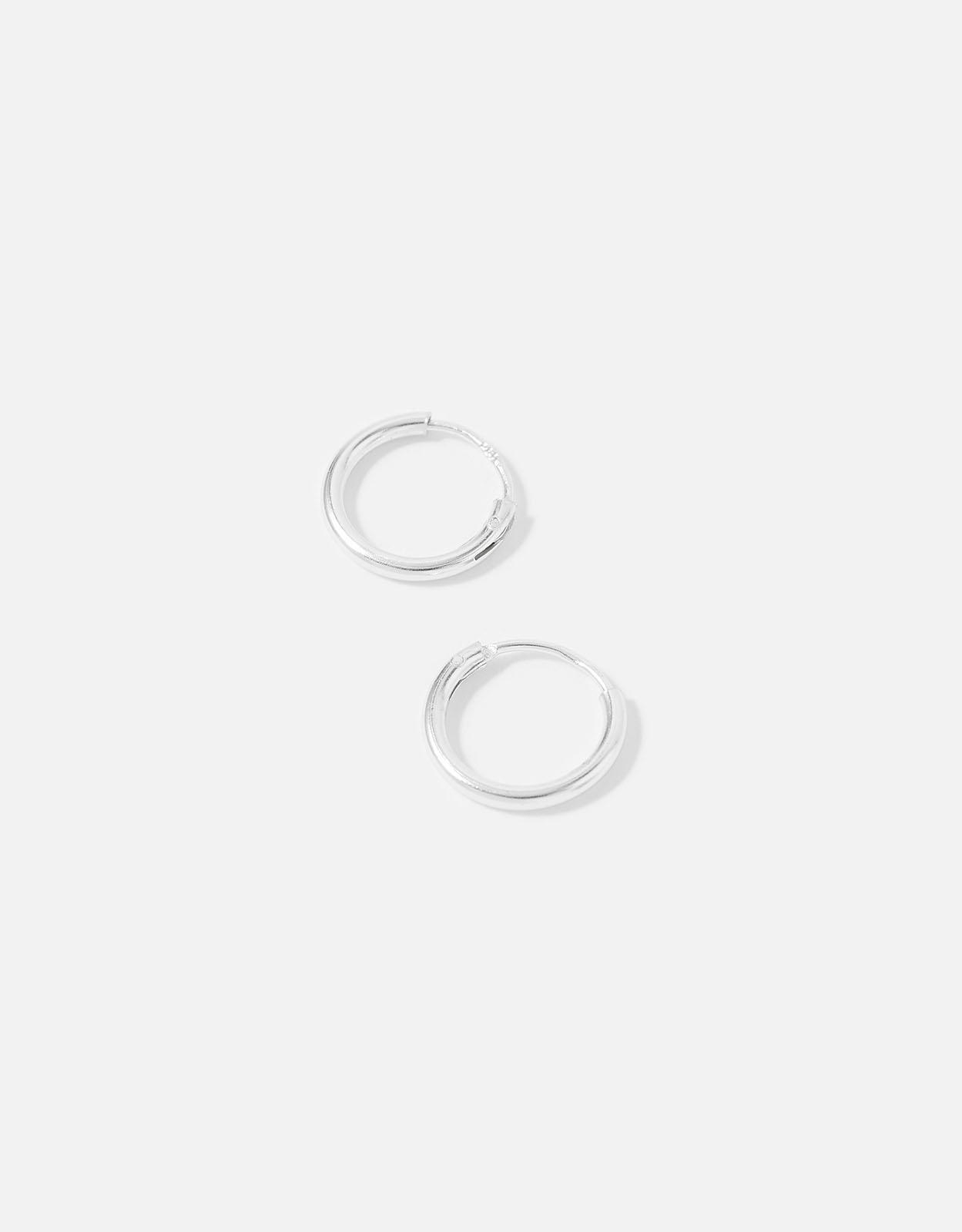 Sterling Silver Simple Huggie Hoops 