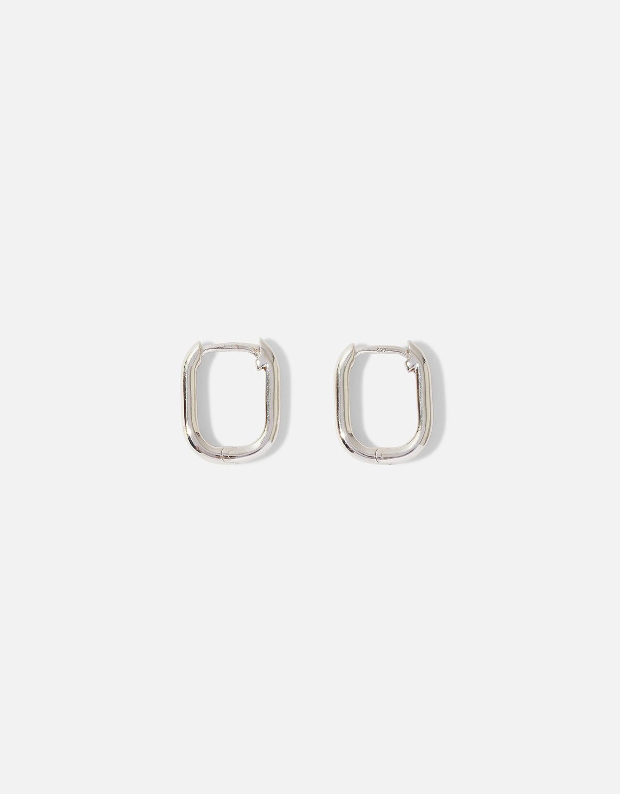 Sterling Silver Rectangular Hoops