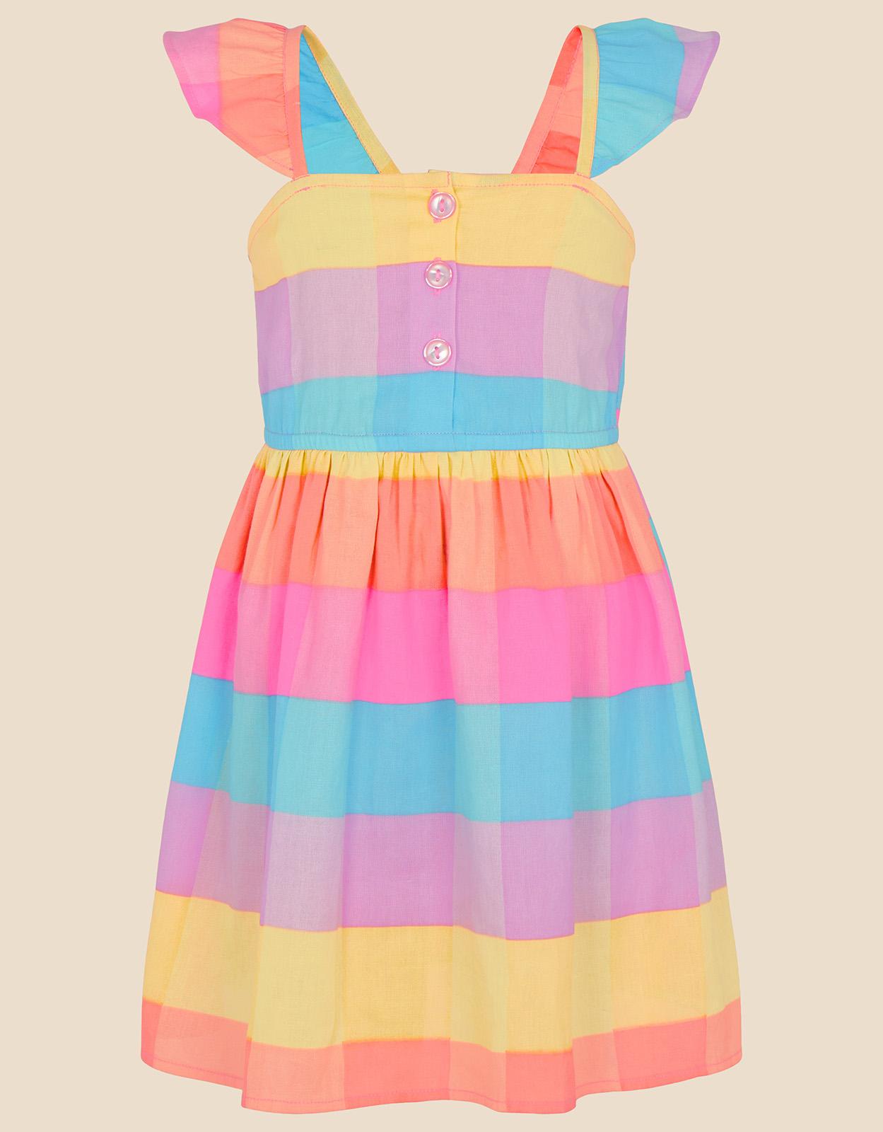 Frill Sleeve Check Dress