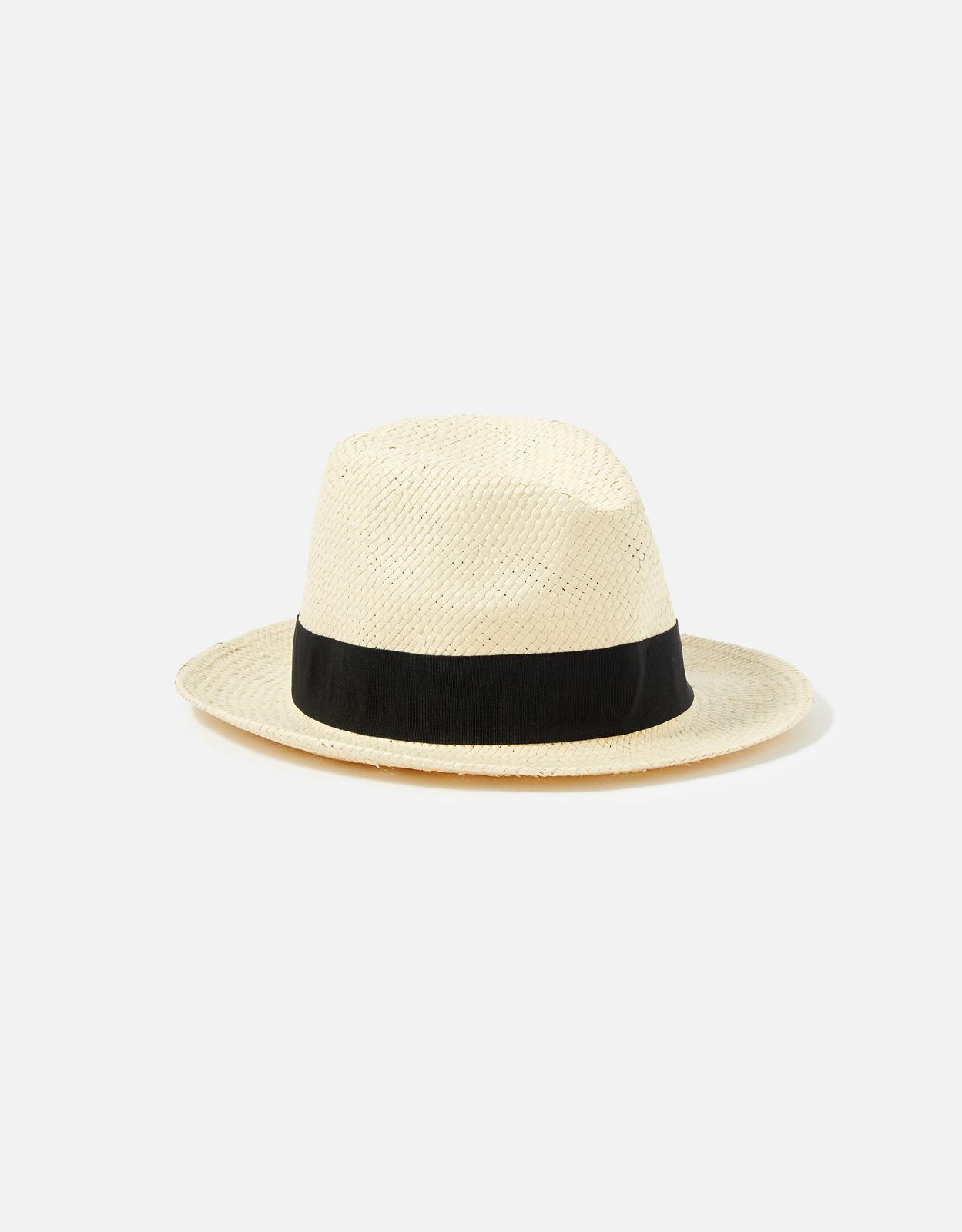 Straw Panama Hat with Wide Trim